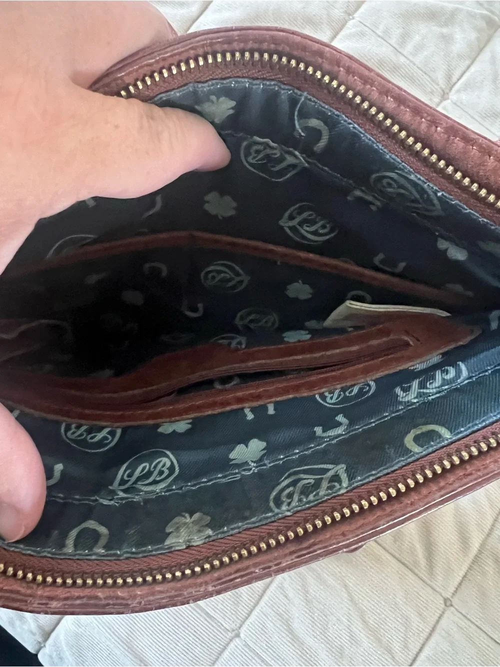 Lucky Brand Brown Leather Studded Crossbody Shoulder Bag Boho